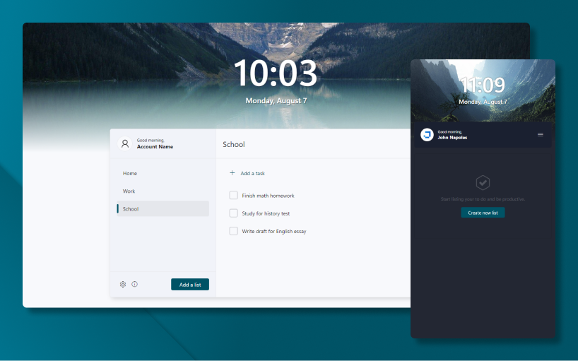 To Do List desktop mode preview